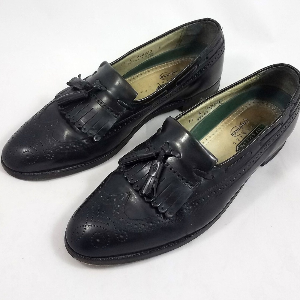 Florsheim Imperial Black Brogue Wingtip Loafers